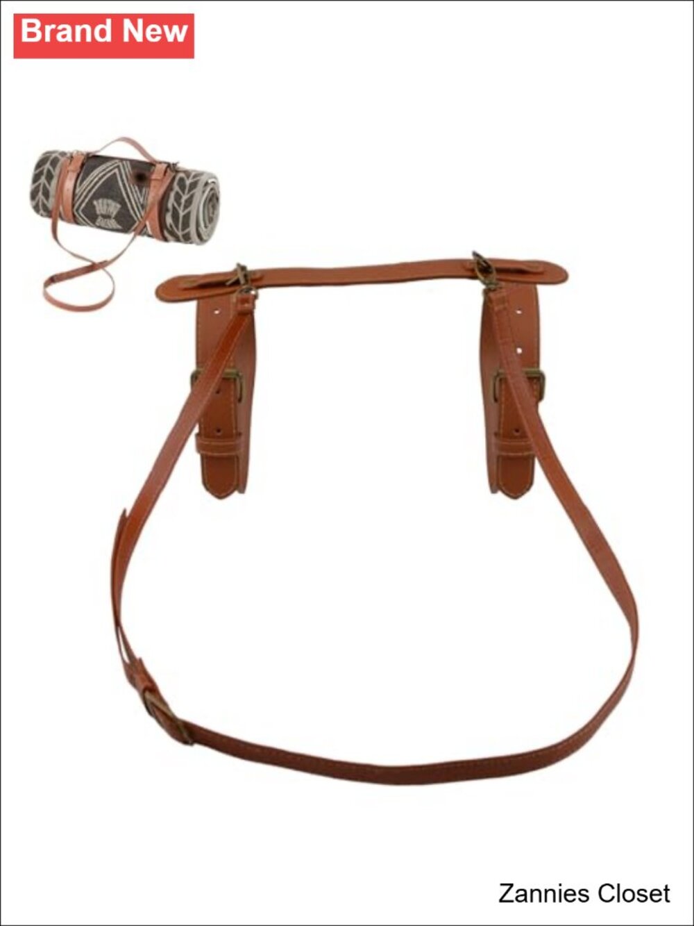 ✨ Picnic Blanket Carry Strap PU Leather Yoga Mat Strap Adjustable Shoulder Belt